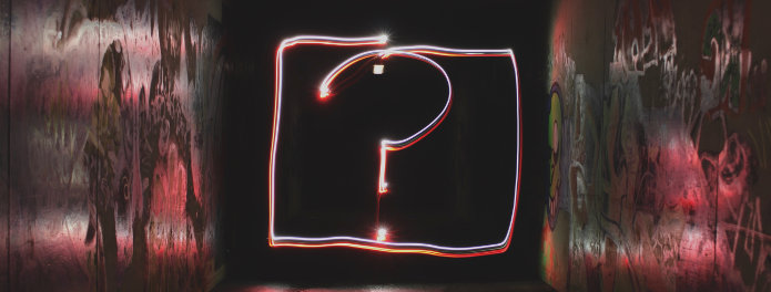 question mark neon signage